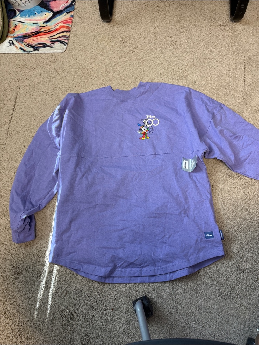Disney Lavender Long Sleeve Mickey 100th Anniversary Tee